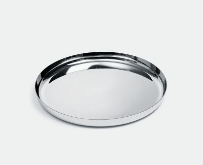 JM14/35 T Tray round 18/10 Stainless steel with relief decoration Alessi